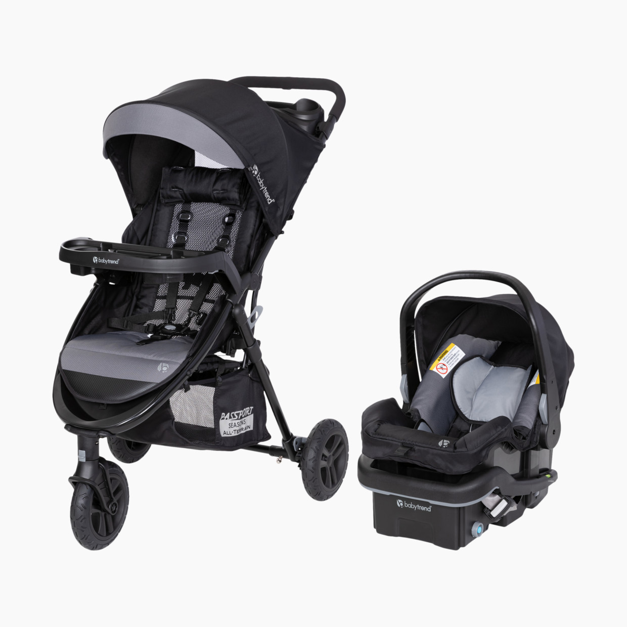 Baby Trend Passport Seasons All-Terrain Travel System with EZ-Lift PLUS Infant Car Seat - Dash Black.