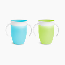 New Munchkin Miracle 360 Trainer Cup Green/Blue 7 Oz 2 Count (SH9)