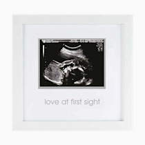 Pearhead Love at First Sight Sonogram Picture Frame, Gender Neutral Ultrasound Keepsake, Ideal Pregnancy Gift, Baby Shower and Nursery Decor, 4”x3” Photo Insert, White