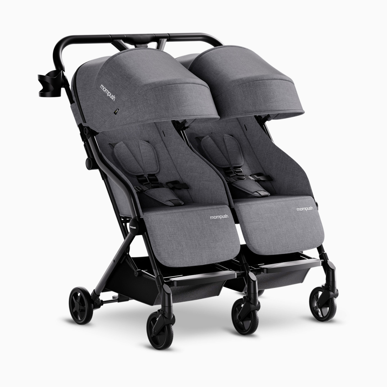 Mompush Lithe Double Stroller - Gray.