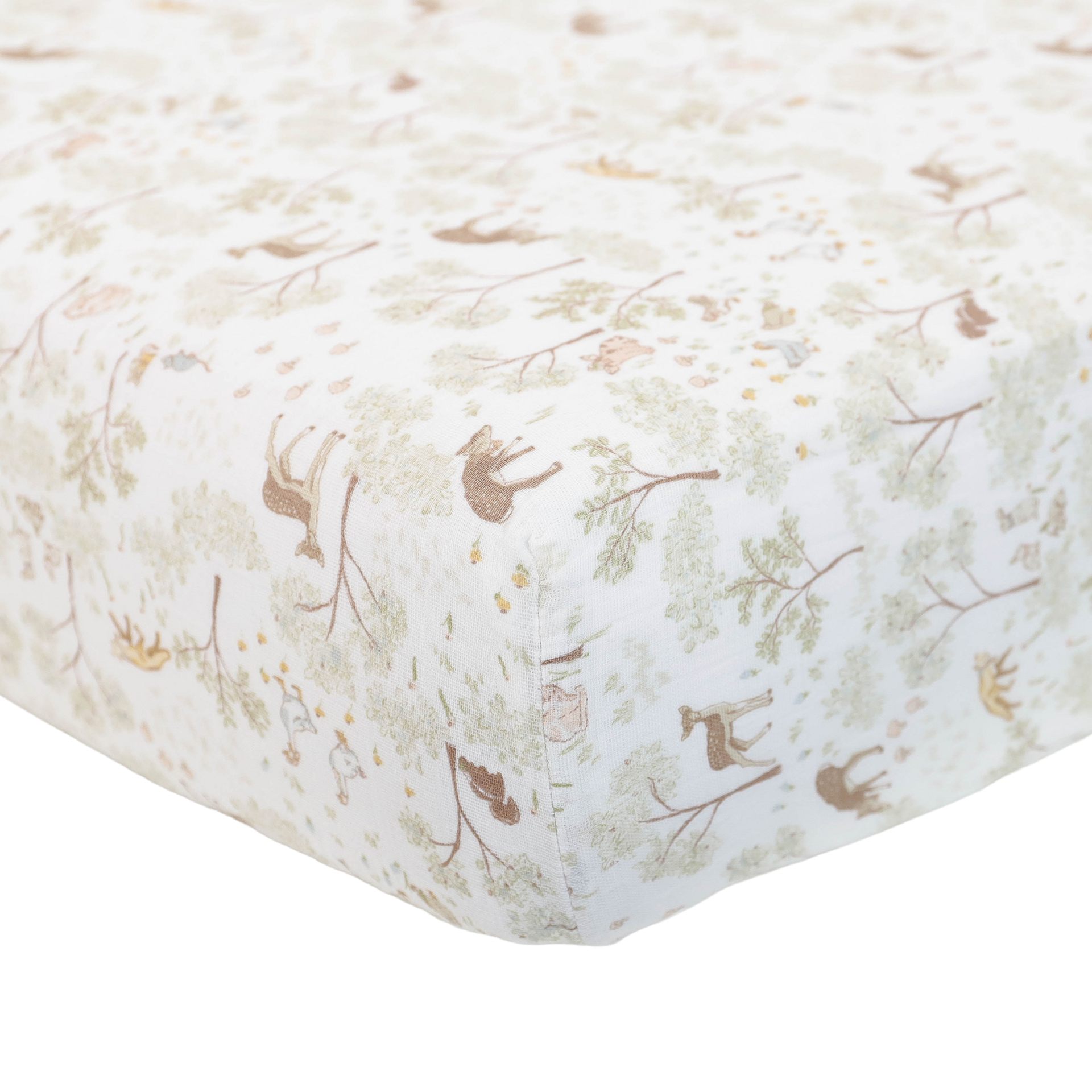 Little Unicorn Cotton Muslin Crib Sheet - Woodland Friends.