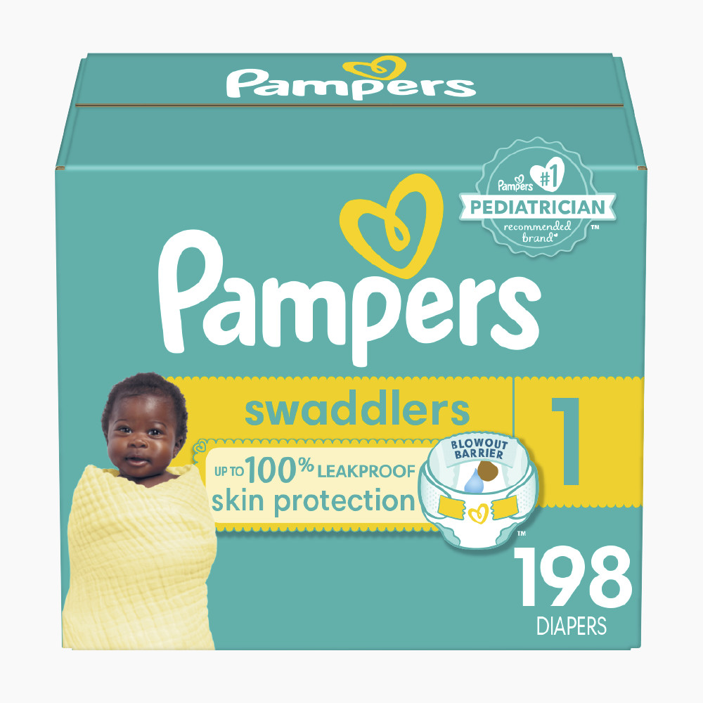 Pampers Pampers Swaddlers Size 1 - Size 1 (198 Count).