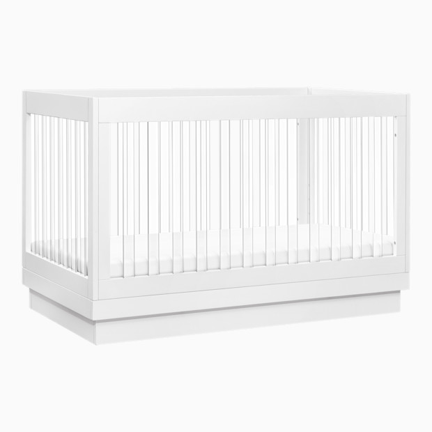 babyletto Harlow Acrylic 3-in-1 Convertible Crib with Toddler Bed Conversion Kit.