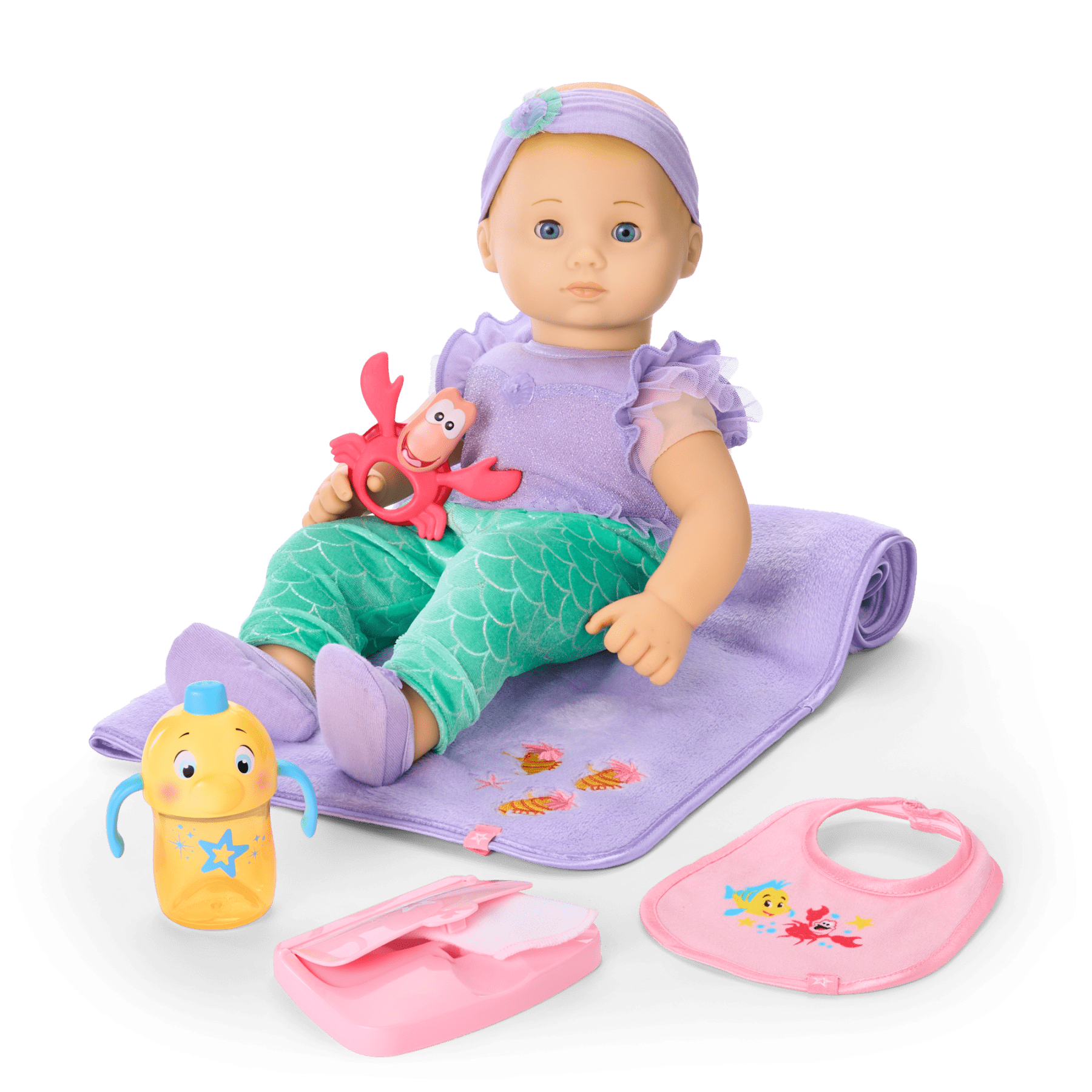 Disney Princess Ariel Cuddle & Care Set with Bitty Baby Doll.