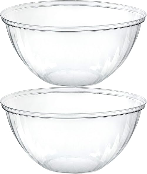 PLASTICPRO Disposable Round Crystal Clear Serving Bowls.