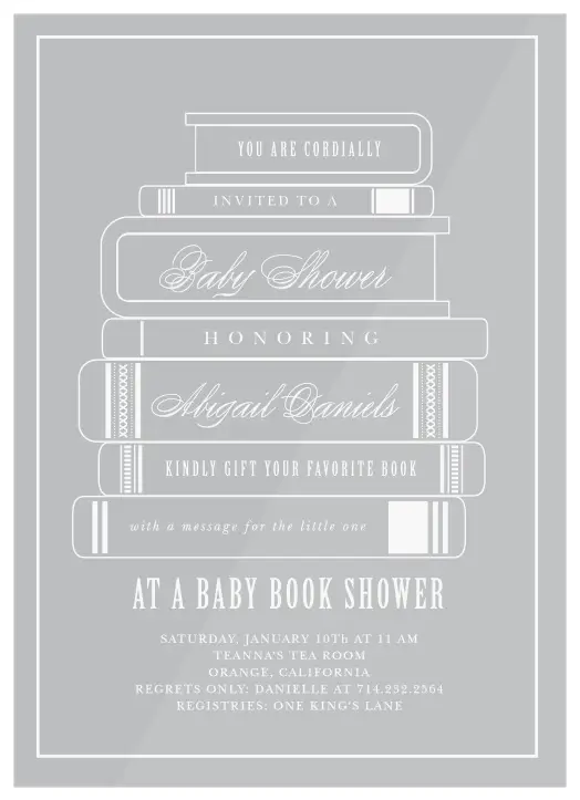 Baby Book Clear Baby Shower Invitation.