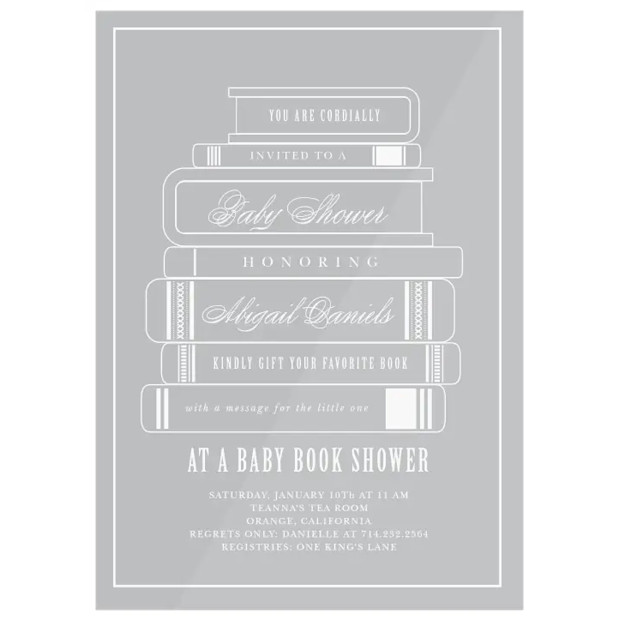 Baby Book Clear Baby Shower Invitation.