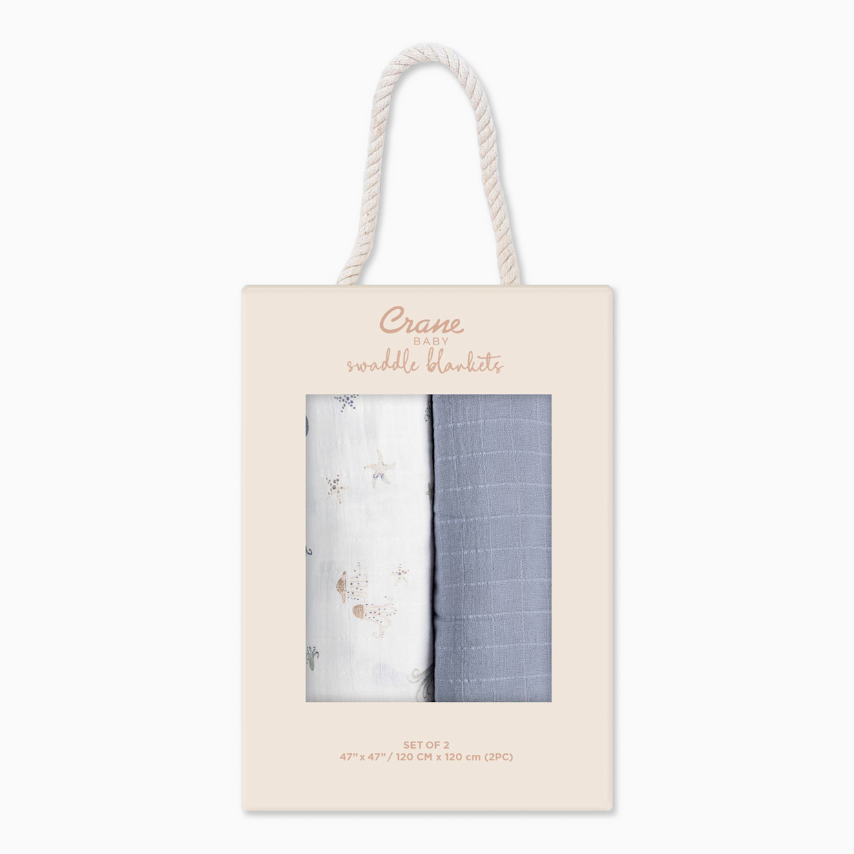 Crane Baby Cotton Muslin Swaddles (2 Pack) - Cove Sea Life.
