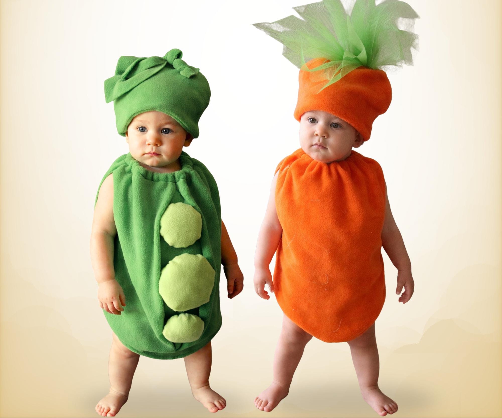 The Costume Cafe Twin Baby Costume Set: Peas and Carrots.