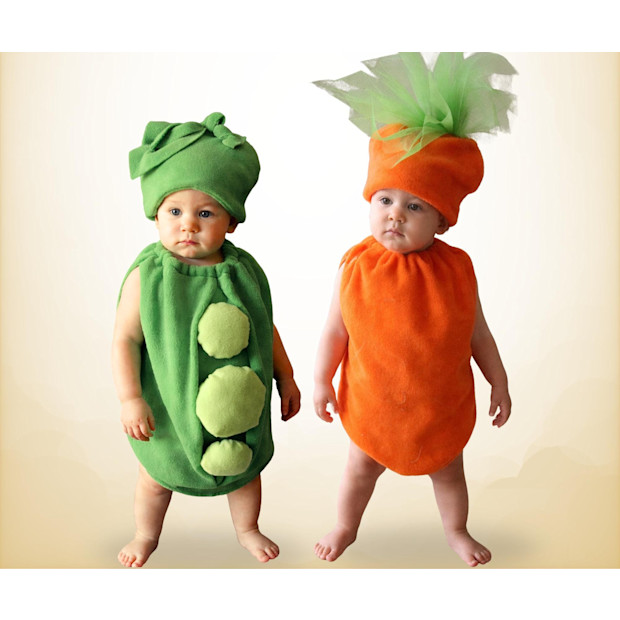 The Costume Cafe Twin Baby Costume Set: Peas and Carrots.
