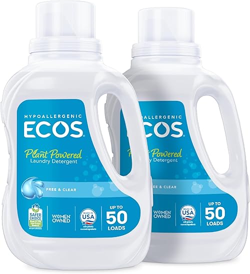 ECOS  Hypoallergenic, Dermatologist Tested Laundry Detergent Liquid.