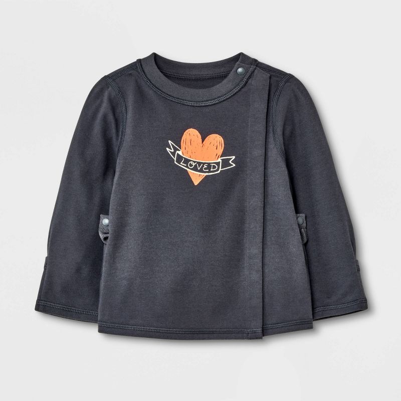 Cat & Jack Baby Adaptive Side Snap Long Sleeve T-Shirt.