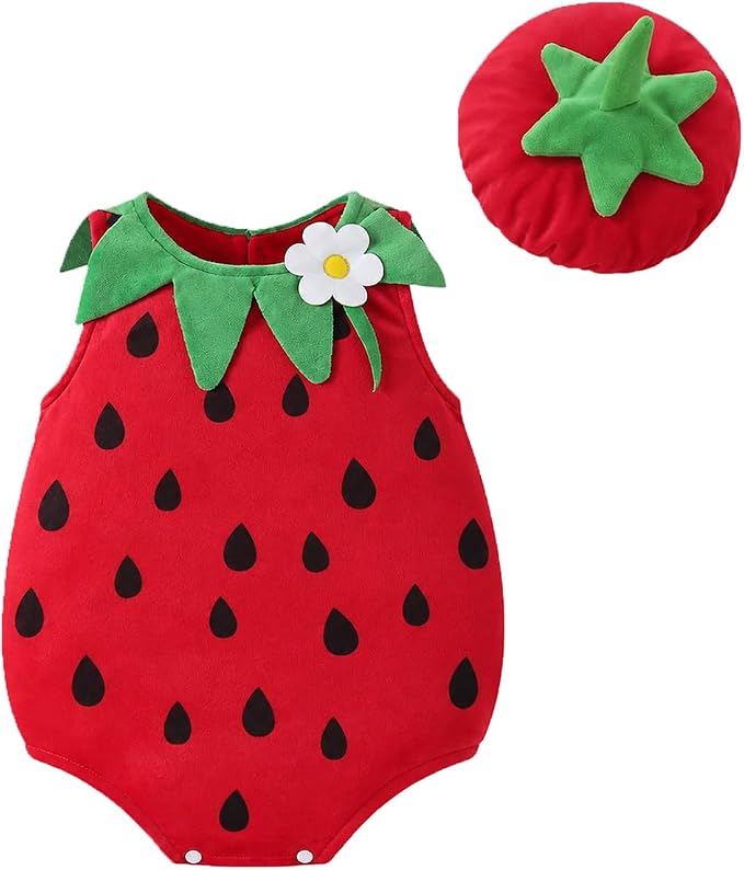ZHSKEUUN Baby Halloween Strawberry Outfit.