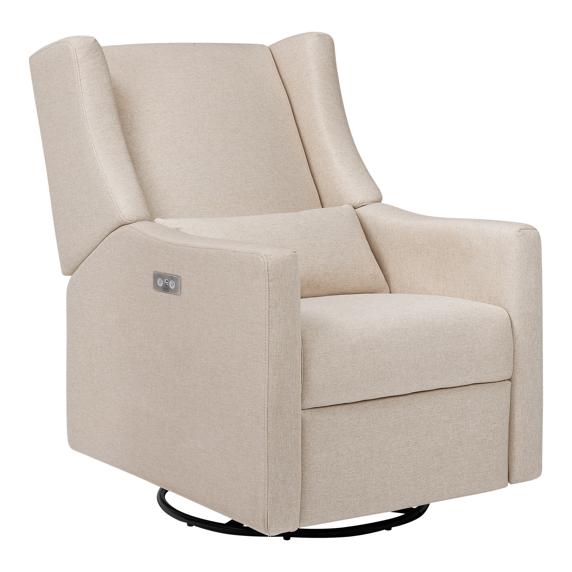 babyletto Kiwi Electronic Recliner and Swivel Glider - Performance Beach Eco Weave.