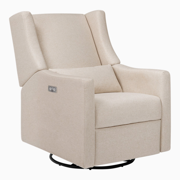 babyletto Kiwi Electronic Recliner and Swivel Glider - Performance Beach Eco Weave.