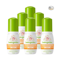 Babyganics Foaming Pump Hand Sanitizer, Alcohol Free, Travel Size, Mandarin, Kills 99.9% of Common Bacteria, Moisturizing, 1.69 Fl Oz (Pack of 6)