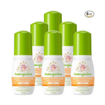 Babyganics Foaming Pump Hand Sanitizer, Alcohol Free, Travel Size, Mandarin, Kills 99.9% of Common Bacteria, Moisturizing, 1.69 Fl Oz (Pack of 6)