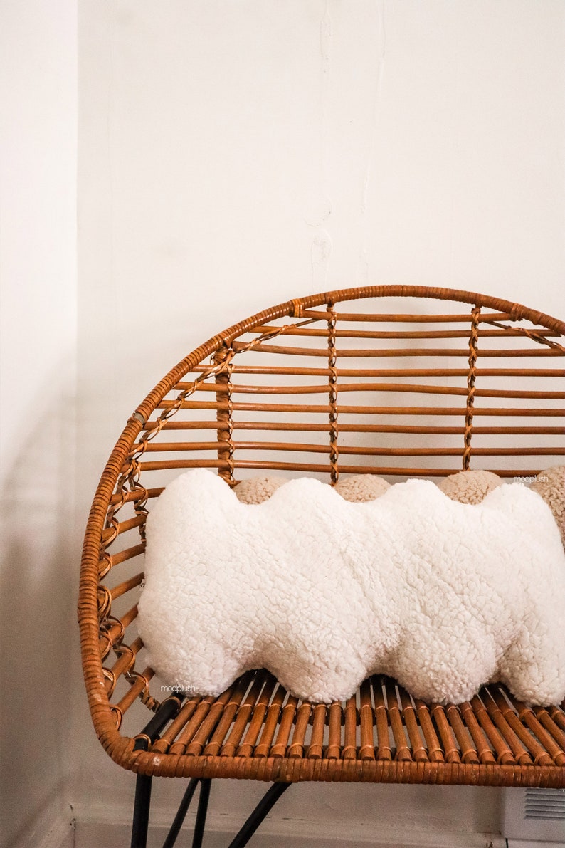 Mod Plush The Wave Pillow in Ivory.