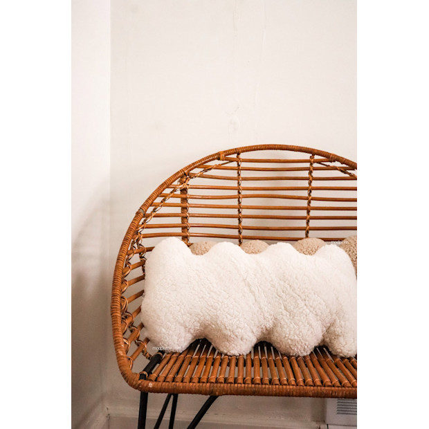 Mod Plush The Wave Pillow in Ivory.