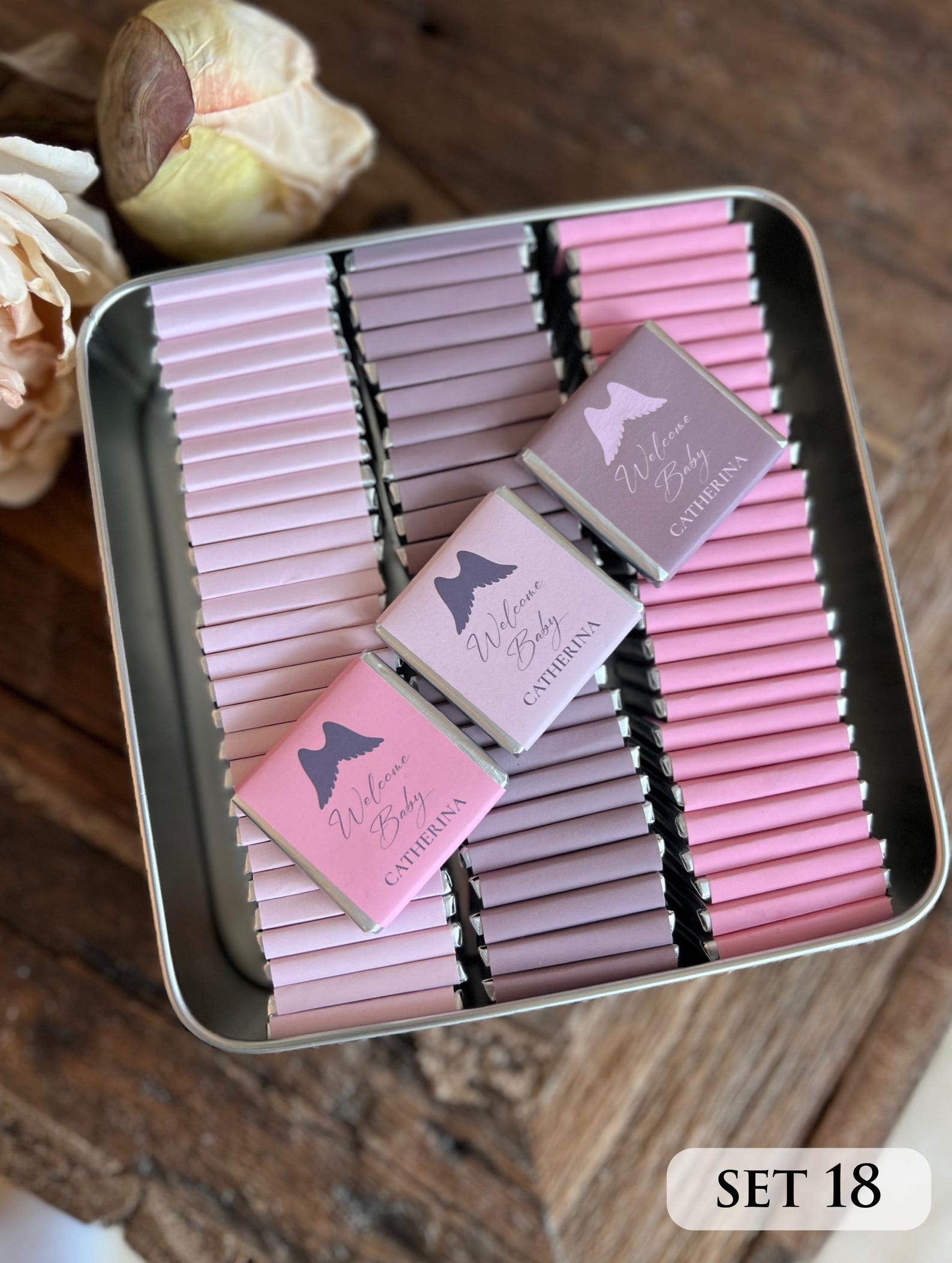 Custom Teddy Bear Chocolate For Baby Showers.