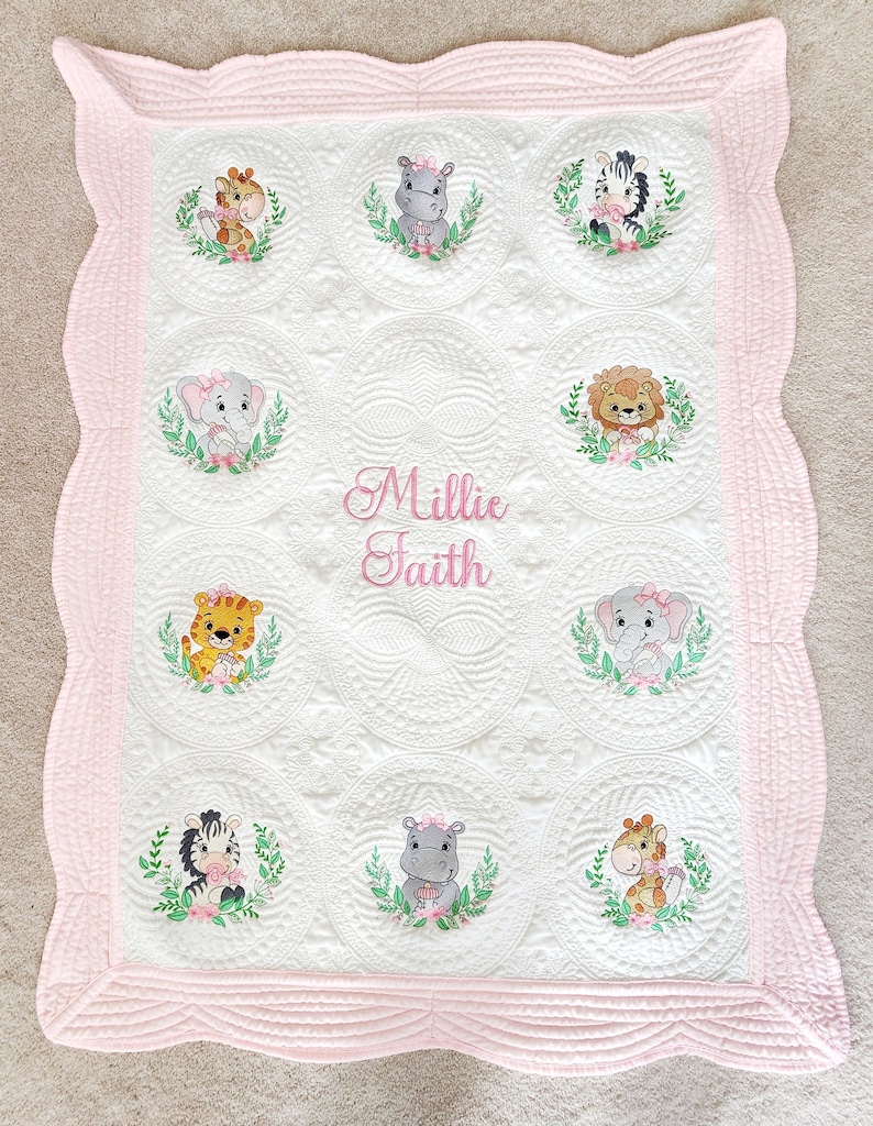 My Boutique By The Beach Jungle Animal Baby Quilt.