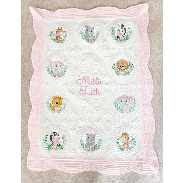 My Boutique By The Beach Jungle Animal Baby Quilt.