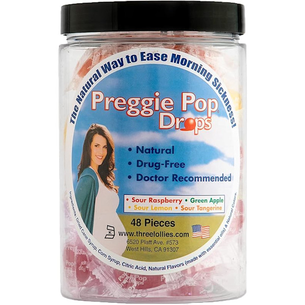 Preggie Pop Drops Morning Sickness Relief for Pregnant Women, 48 Count.