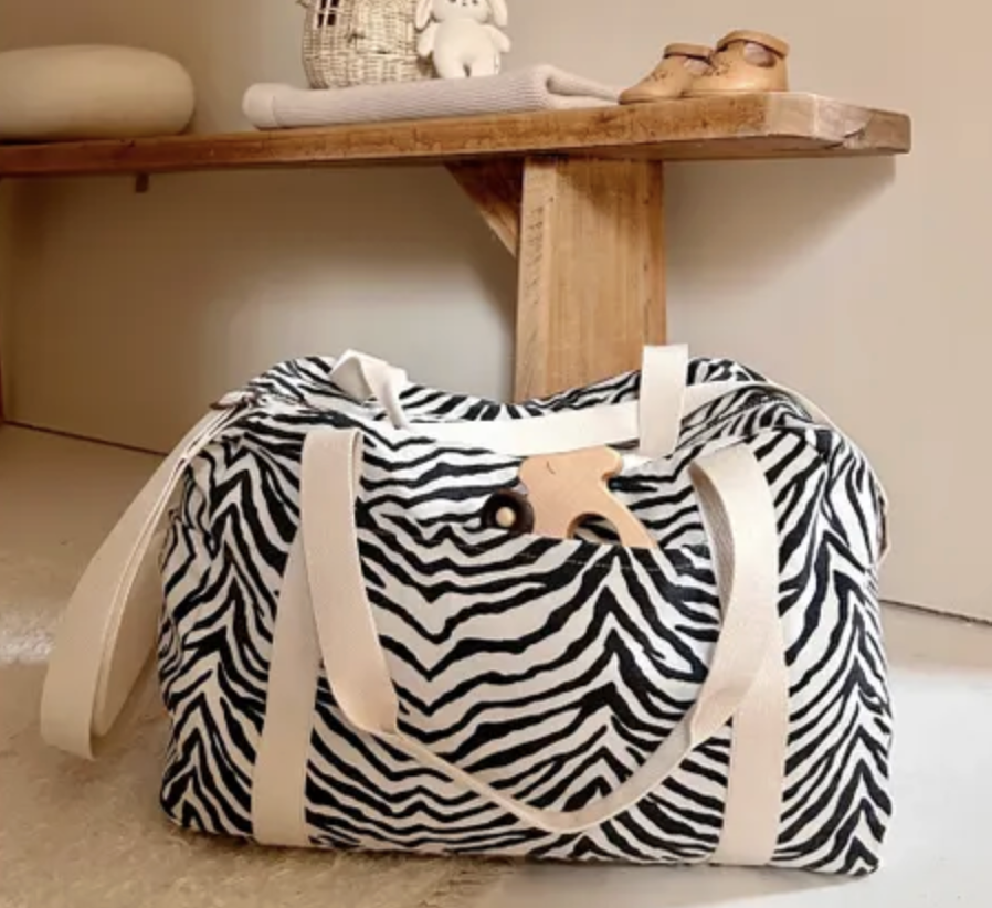 Roses in April Raphaël Zebrou diaper bag.