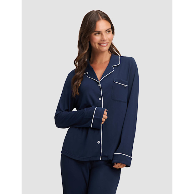 Women's Bamboo Stretch-Knit Long Sleeve Pajama Top.