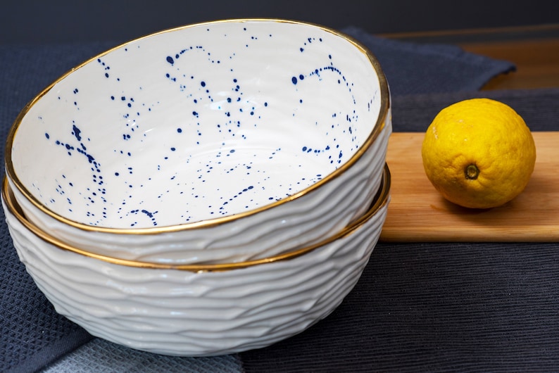 Zlatnaporcelain Ceramic Handmade Salad Bowl.