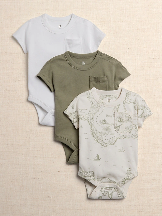Baby Essential Supima Short-Sleeve Bodysuit 3-Pack - $65.00.