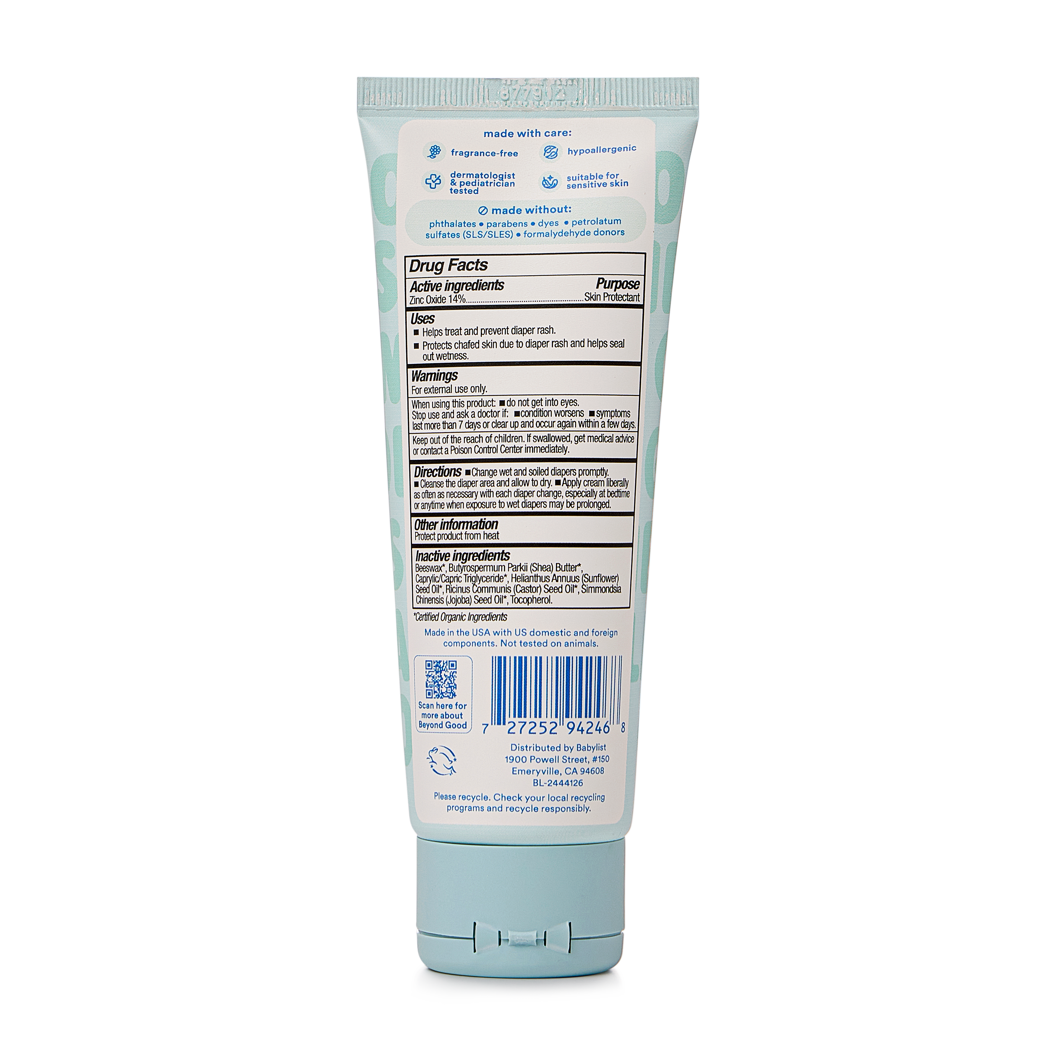Beyond Good Diaper Rash Cream.
