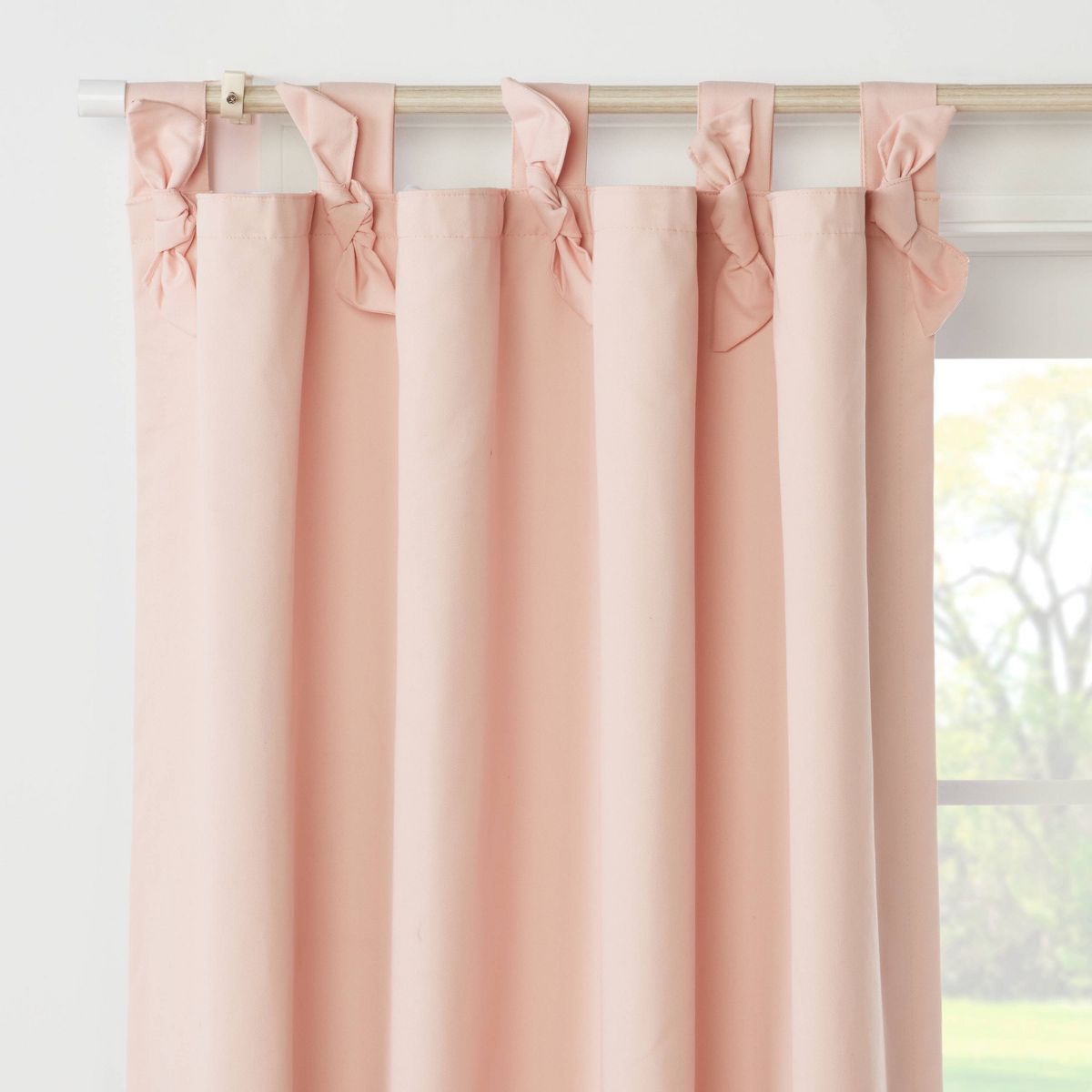 Tie Top Embellished Kids' Blackout Window Curtain Panel with Ties.