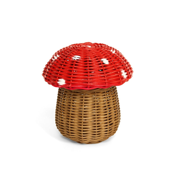 Mushroom Rattan Storage Basket with Lid.