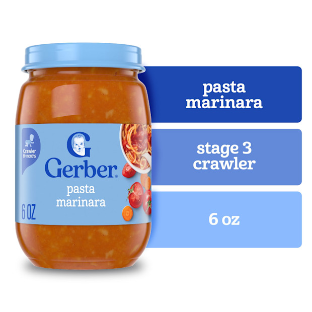 Gerber 3rd Foods Mealtime for Baby, Pasta Marinara, 6 oz Jar.