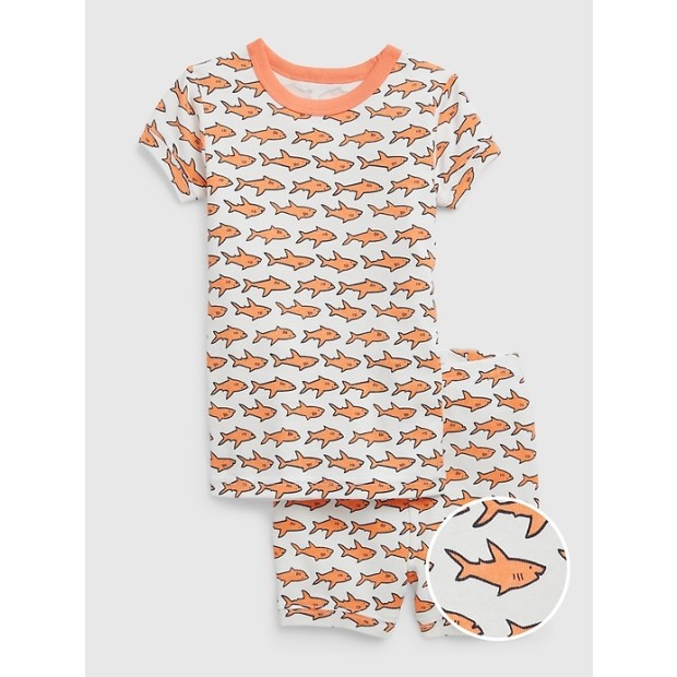 Organic Cotton Shark PJ Shorts Set.