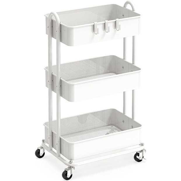 Simple Houseware Heavy Duty 3-Tier Metal Utility Rolling Cart - $36.97.