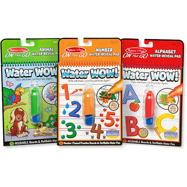 Melissa & Doug On the Go Water Wow! Reusable Water-Reveal Activity Pads.