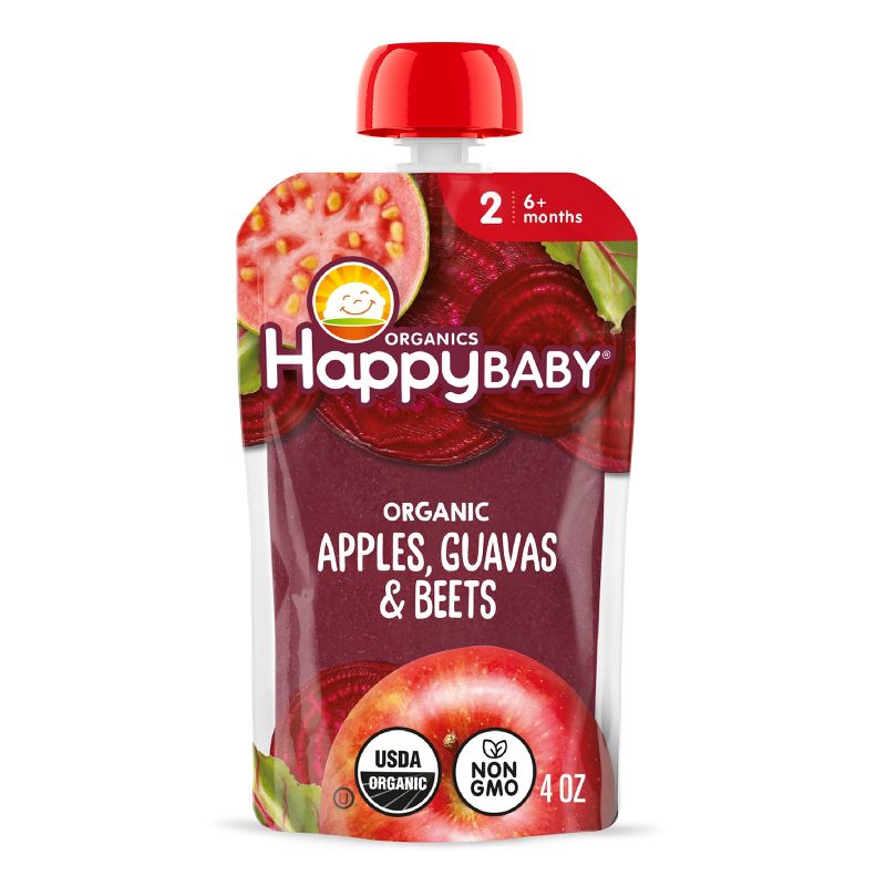 Happy Baby Organics Clearly Crafted Stage 2 Apples, Guavas & Beets - 4oz.