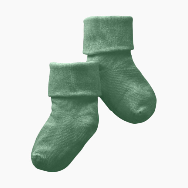 Babysoy Organic Cotton Solid Socks - Dragonfly, 0-6 Months.