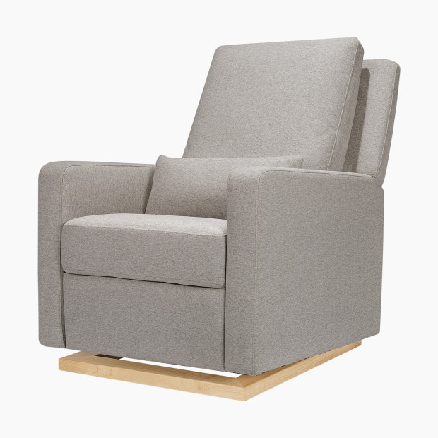 babyletto Sigi Recliner and Glider - Performance Grey Eco-Weave With Light Wood Base.