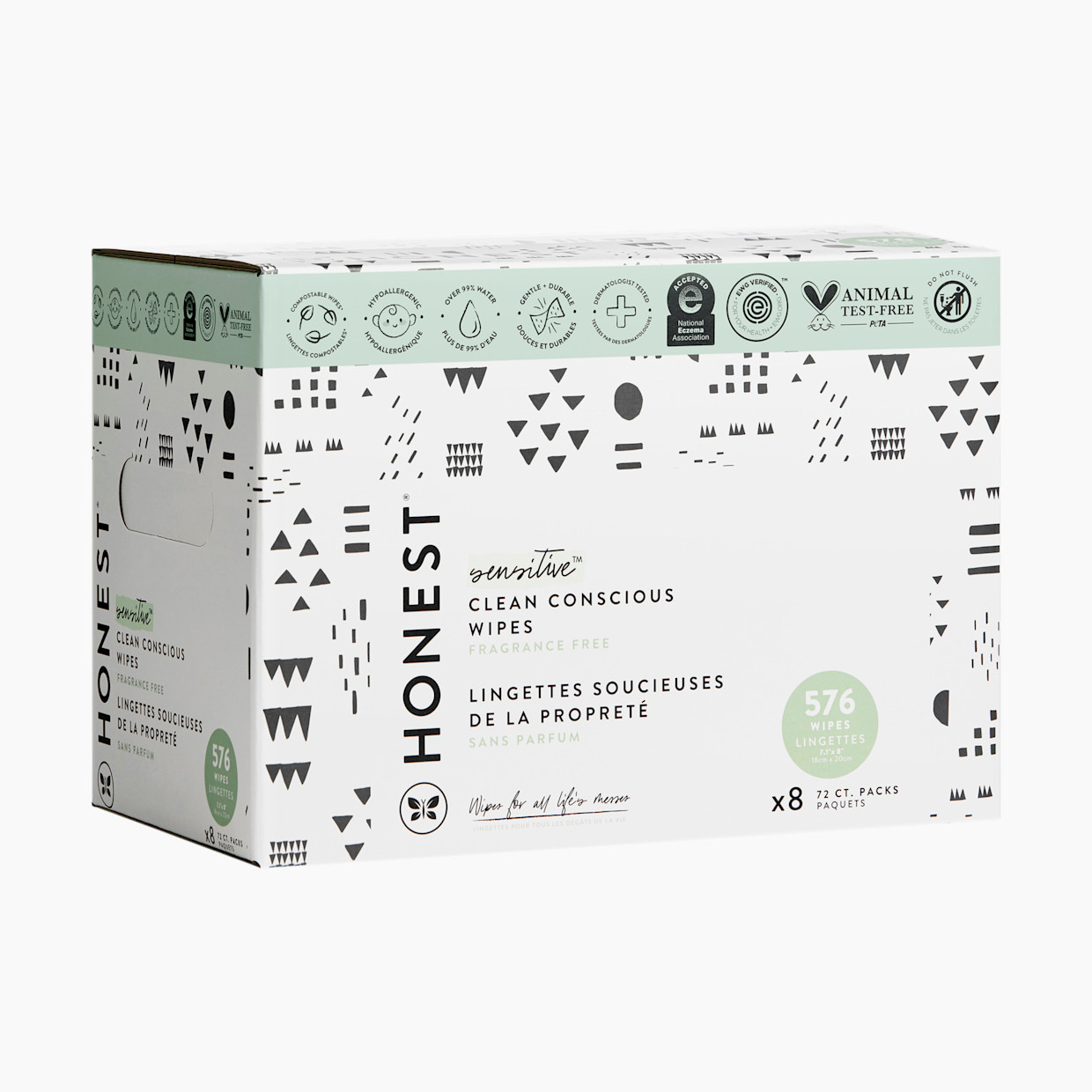 The Honest Company Baby Wipes - Pattern Play, 576 Count.