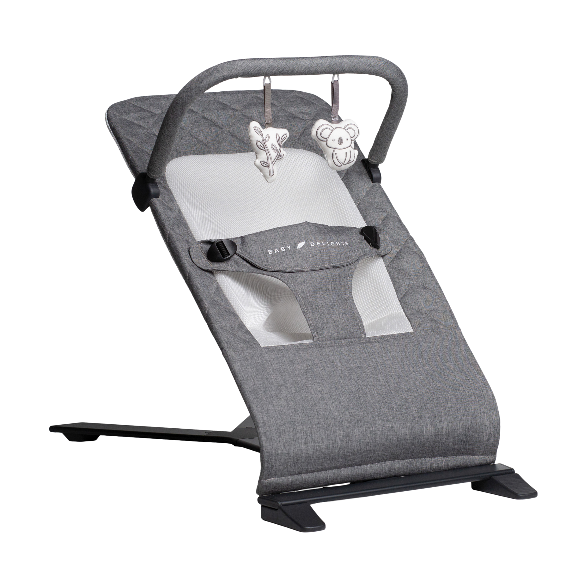 Baby Delight Alpine Deluxe Portable Bouncer - Charcoal Tweed