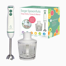 Sage Spoonfuls Baby Food Maker, Processor and Immersion Blender with Dishwasher-Safe Stainless Steel Attachments for Meal Prep & Baby-Led Weaning, White