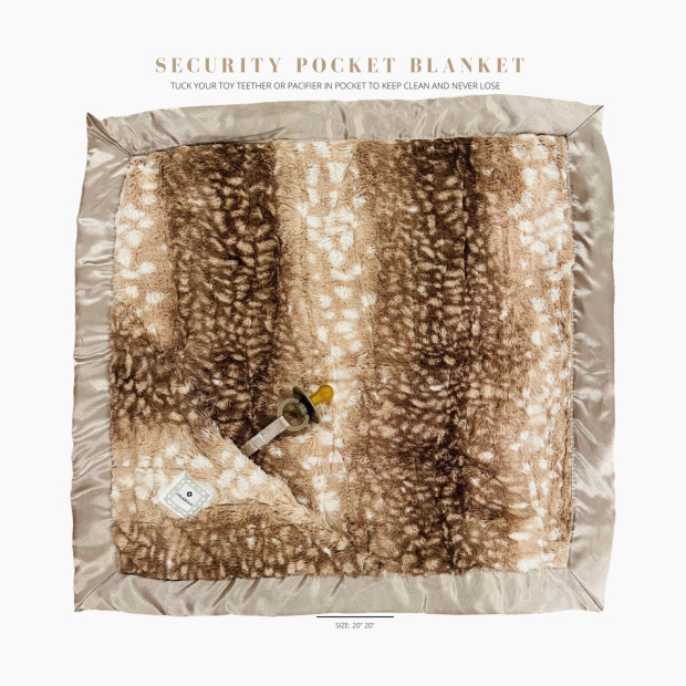Zalamoon Luxie Pocket Security Blanket - Dark Brown, 21x21.