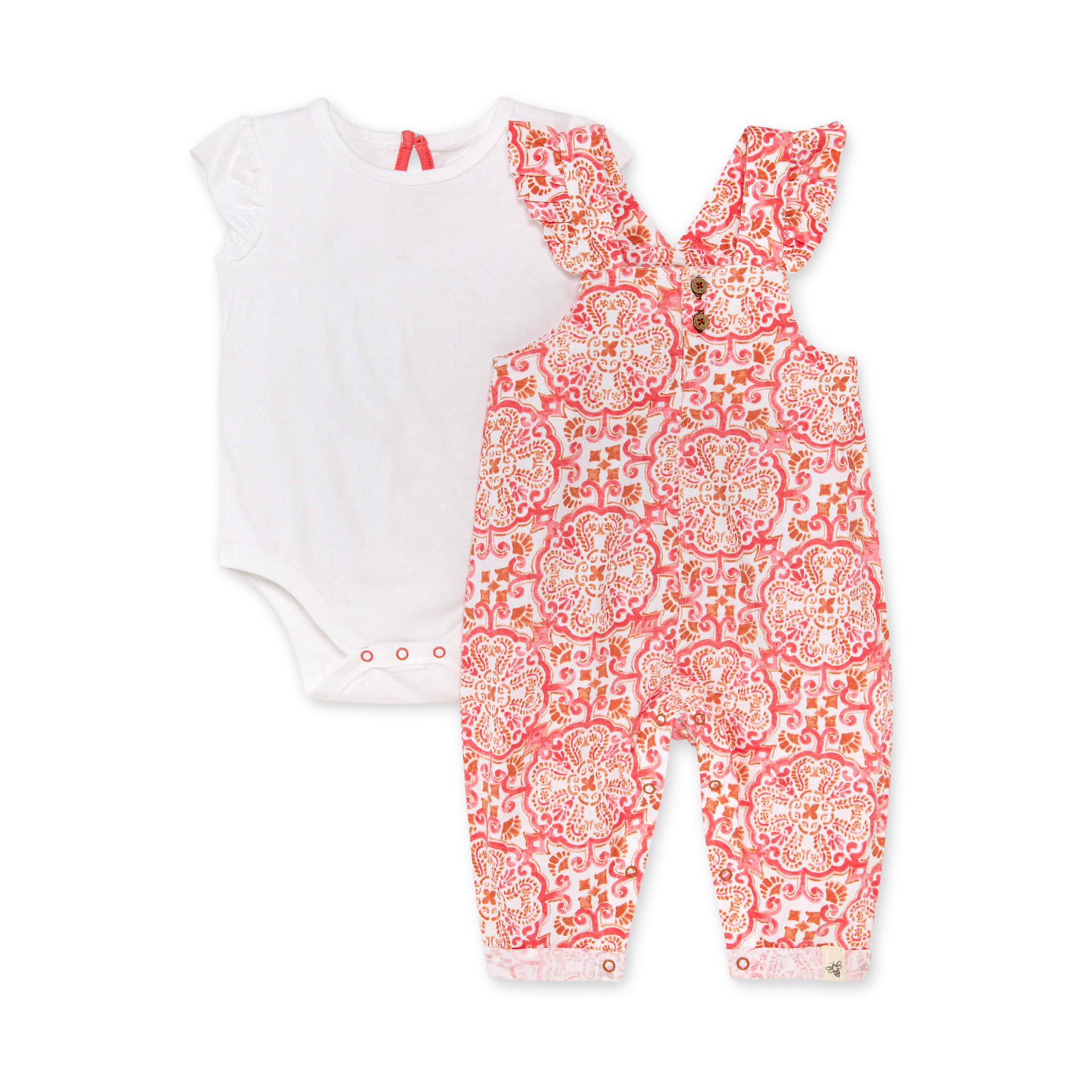 Burt's Bees Baby Boho Tiles Jumpsuit & Bodysuit Set Boho Tiles, 03