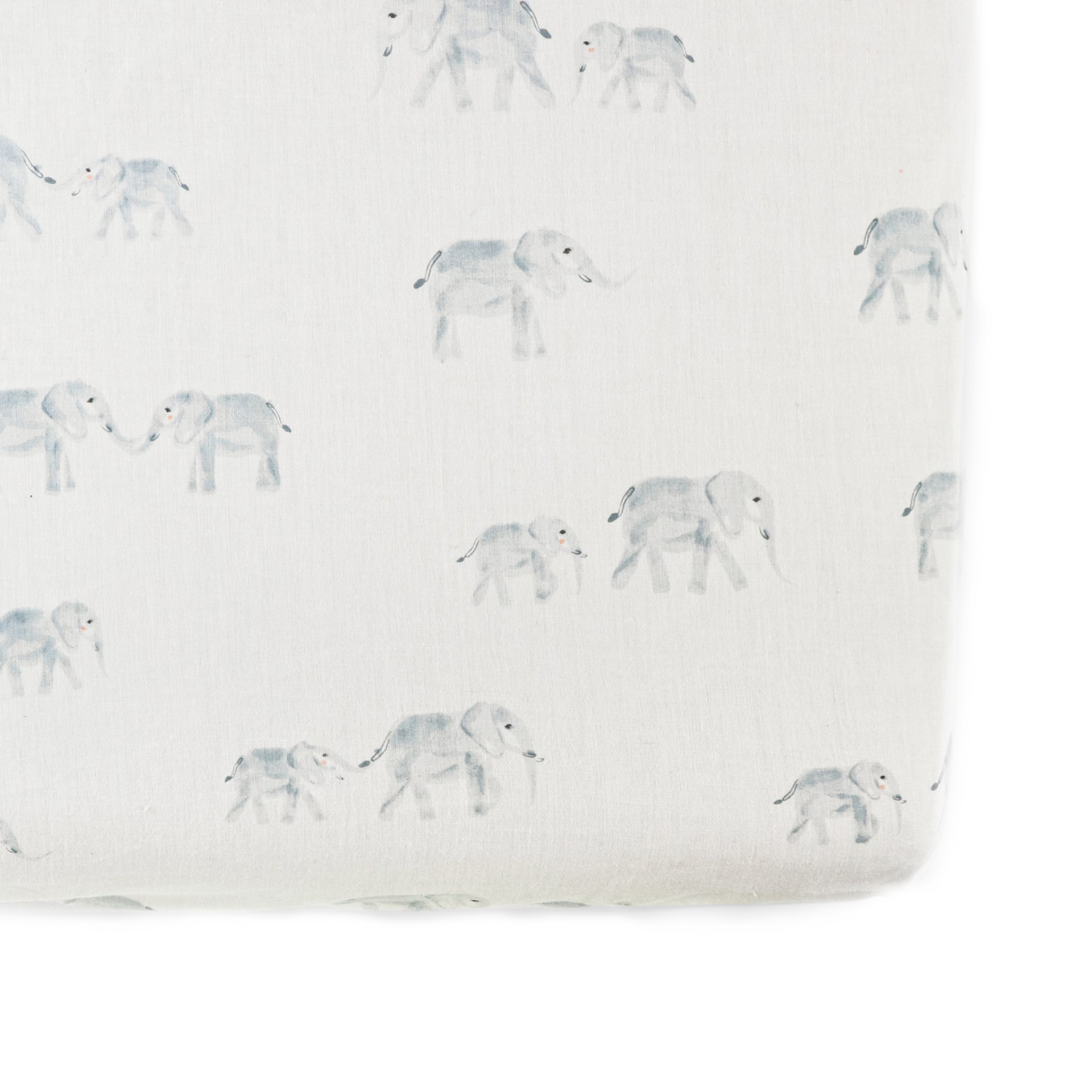 Pehr Brushed Organic Cotton Crib Sheet - Follow Me Elephant.