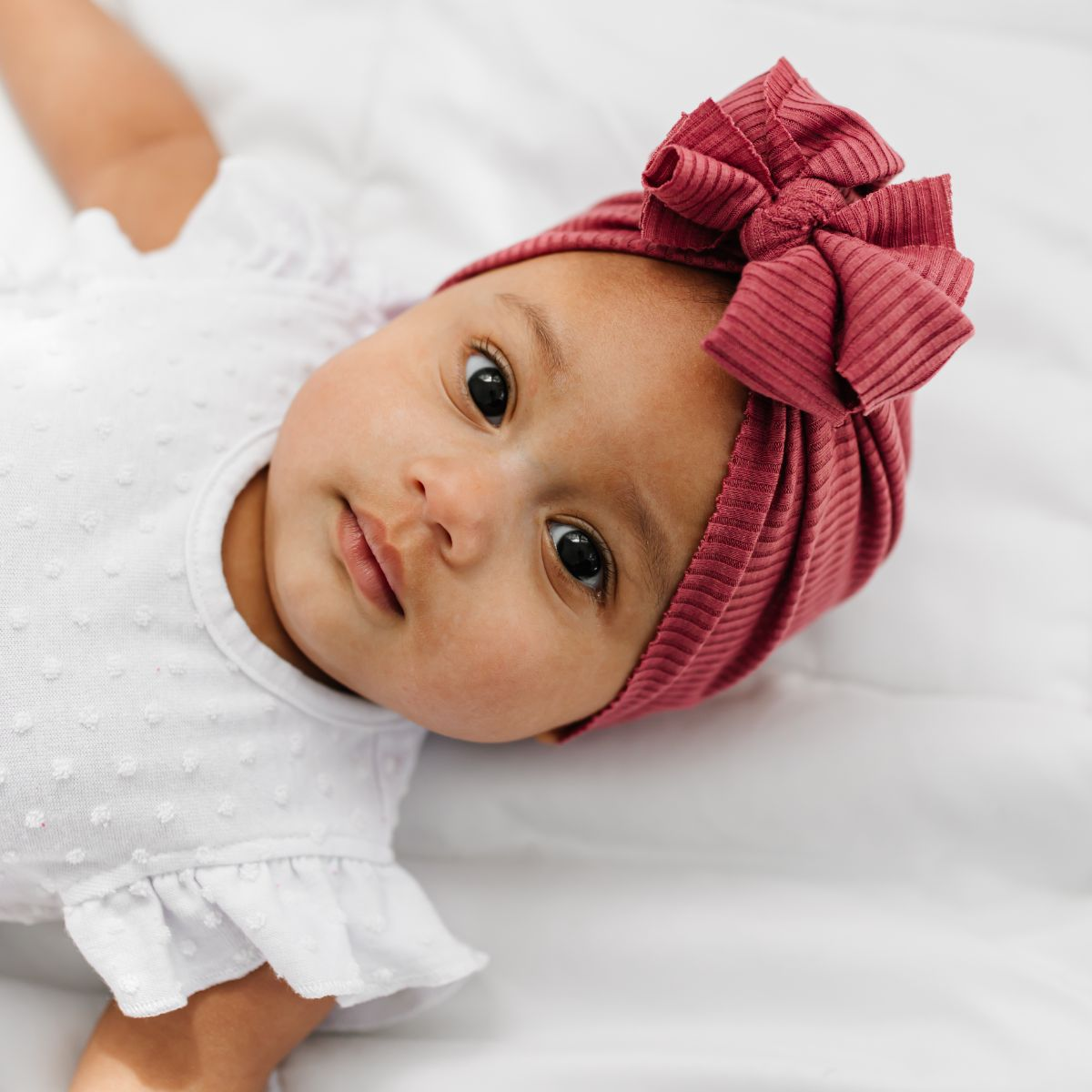Bunny Knots Headwrap - Mauve, Newborn.