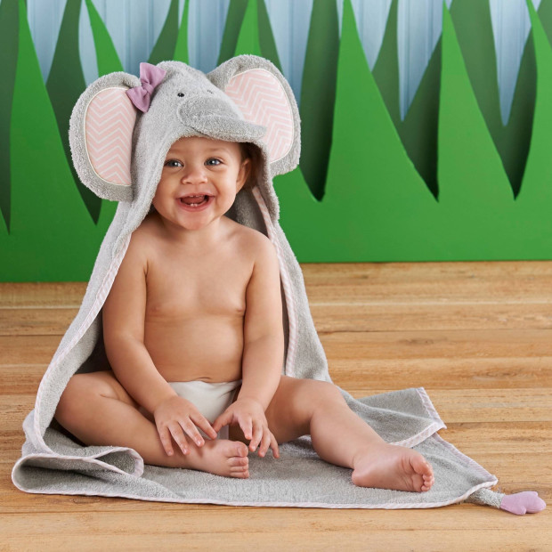 Baby Aspen Splish Splash Elephant Hooded Towel.