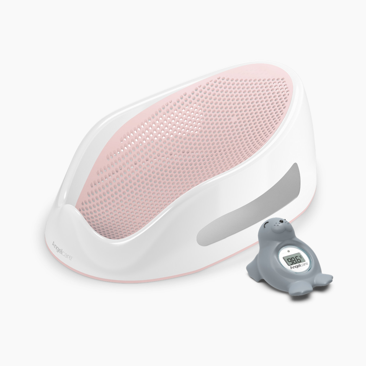 Angelcare Baby Bath Support & Thermometer Gift Bundle - Pink.